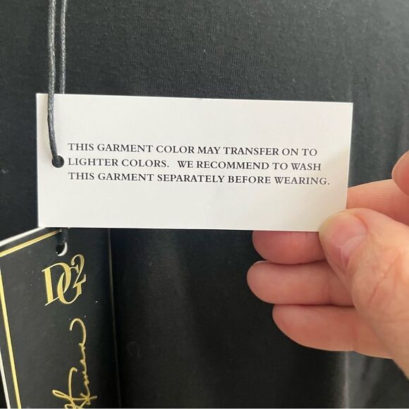 NWT DG2 Short Sleeve V Neck T-shirt With Crocheted Neckline Size Large - Picture 9 of 10